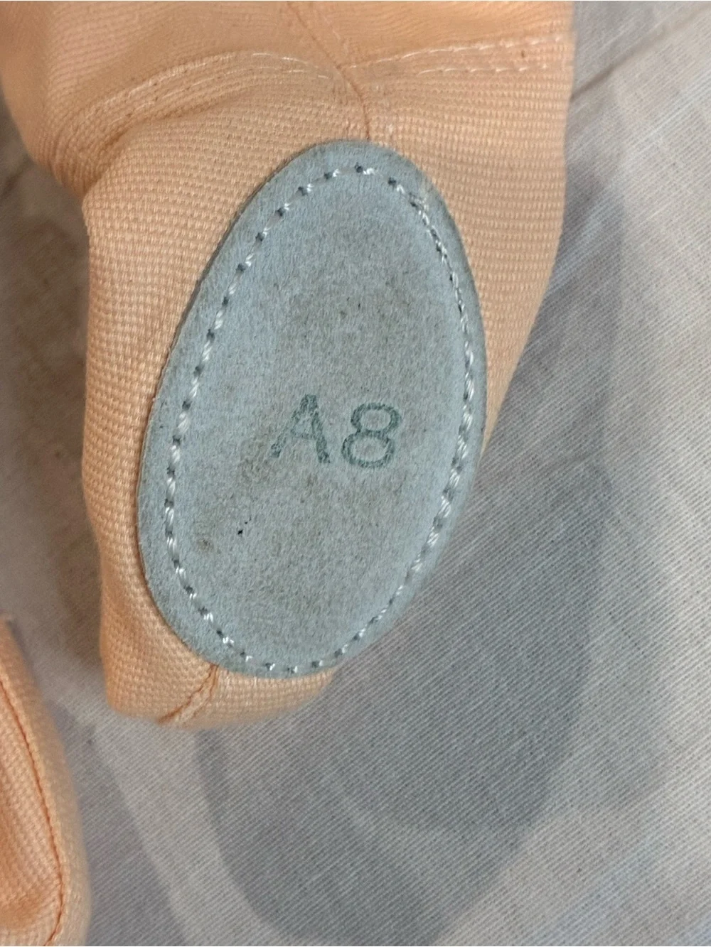 Women Ballet Shoes - Peach Pink Canvas Slip-Ons Size 8